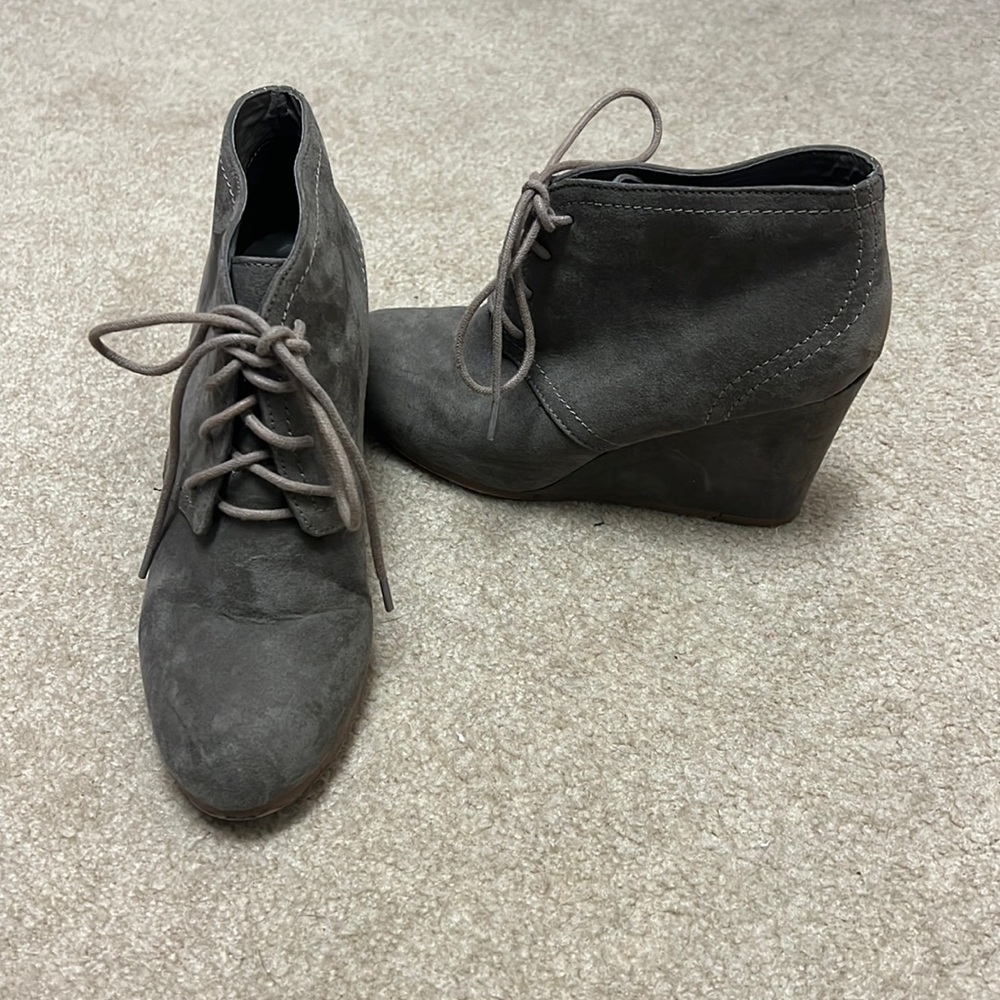 Light brown suede wedges for fall